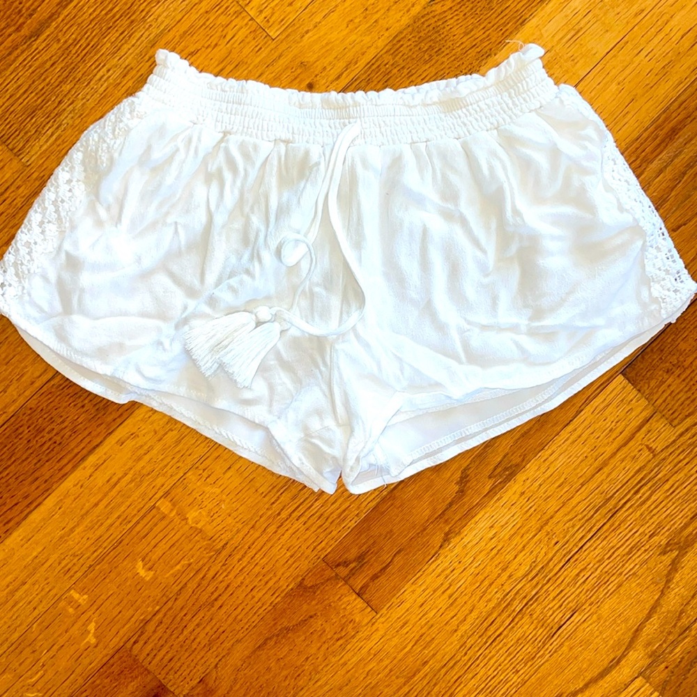 Ocean Drive Small White Rayon Mini Shorts
